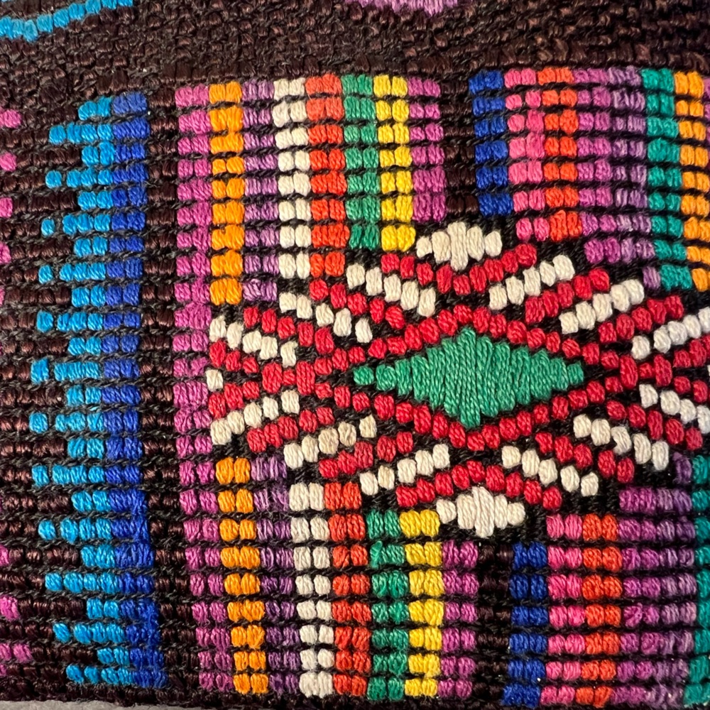 Nina and co Artisan handmade one of a kind  embroidered leather clutch bag purse - Picture 12 of 15